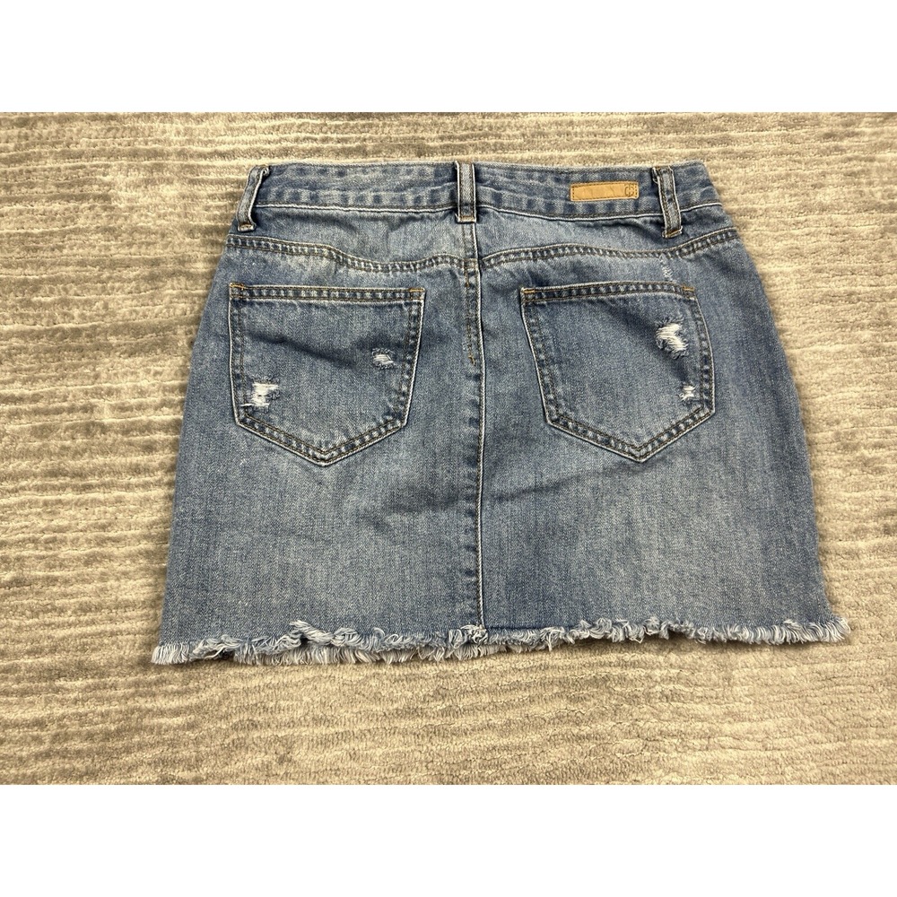 True Craft Skirt Juniors 3 Blue Denim‎ Mini 100% Cotton Casual - Picture 7 of 12